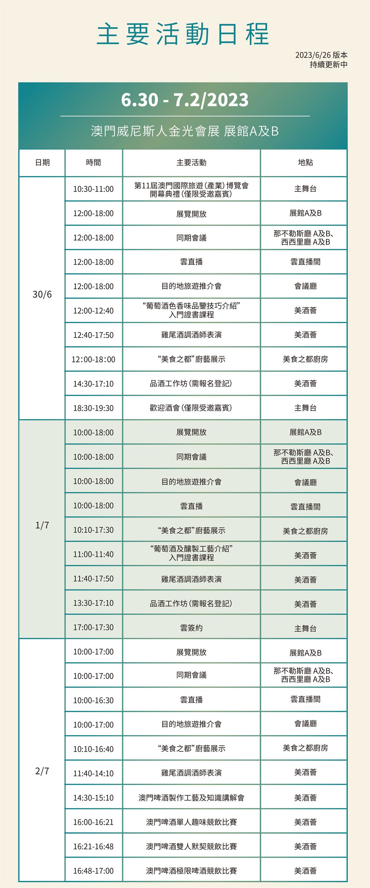 展會日程